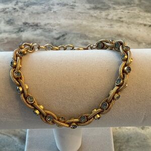 Catherine Popesco Gold Bracelet with Blue Accents
